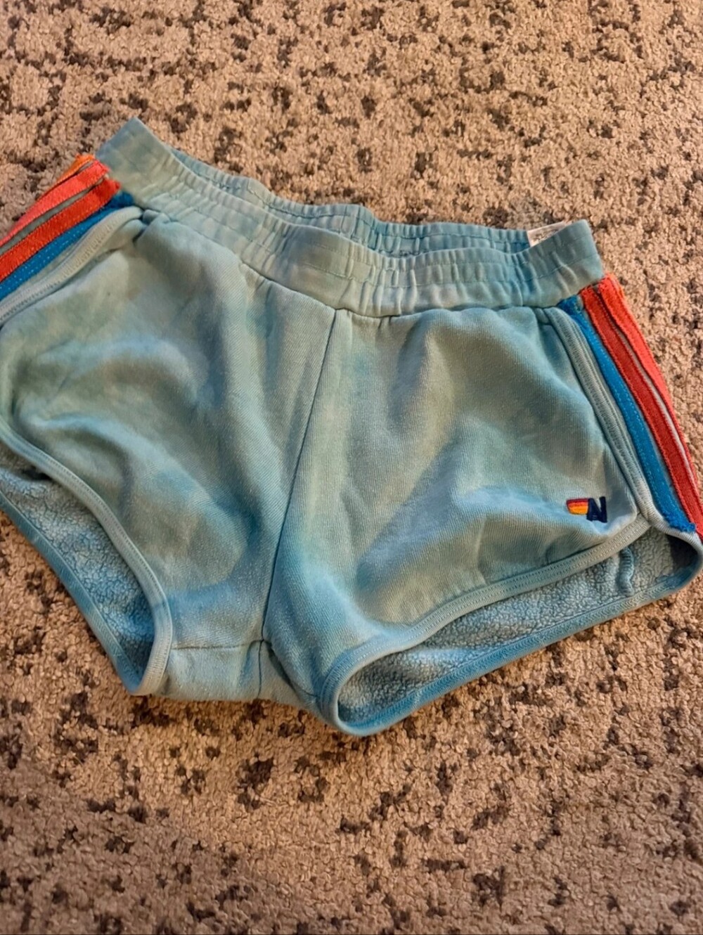 AVIATOR NATION Blue Striped Cotton Shorts - Size Medium